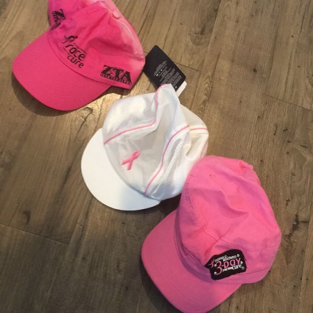 3 Susan B Komen Race for cure baseball running cap